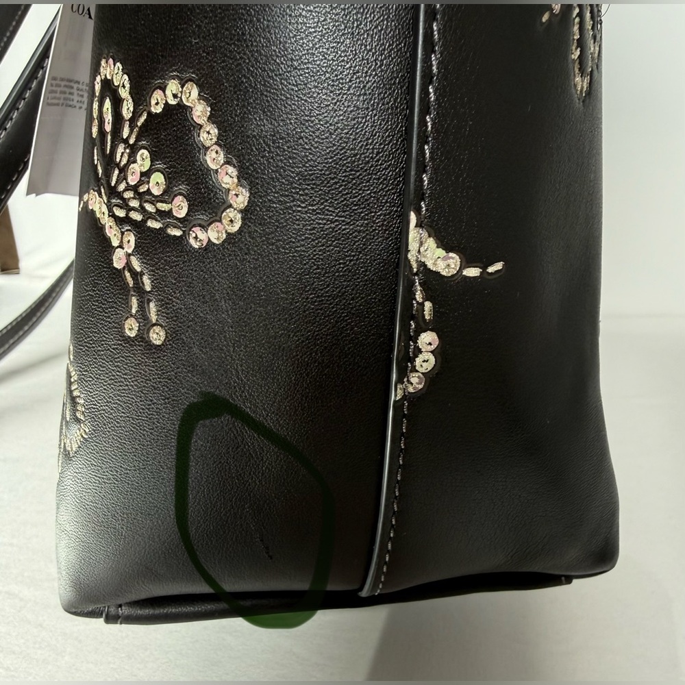 NWT Coach Station shoulder bag 
Butterfly Print Black/Silver styled with scarf - Picture 10 of 16